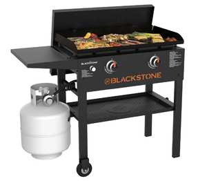 lot 16 image: Blackstone Original 2-Burner 28 Propane Omnivore Griddle with Hard Cover