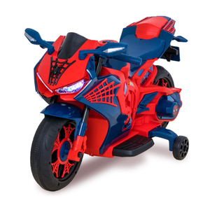 lot 27 image: 6V Spiderman Motorcycle, Battery Ride on Toy, for Kids, Ages 3