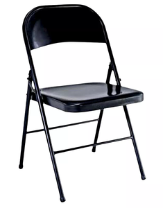 lot 130 image: LOT OF 4 Peakform Metal Folding Chair Black