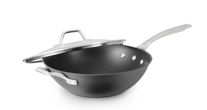 lot 369 image: Signature Hard-Anodized Nonstick 12-Inch Flat-Bottom Wok with Cover