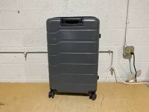 lot 126 image: Hardside Large Checked Spinner Suitcase - Open Story