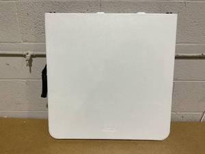 lot 168 image: Lifetime 4 Foot Fold-in-Half Adjustable Height Table