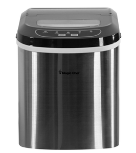 lot 409 image: Magic Chef 27 lb Capacity Portable Countertop Ice Maker, Stainless Steel