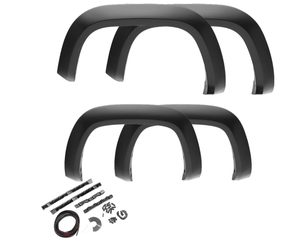 lot 410 image: Bushwacker Extend-A-Fender Extended Front & Rear Fender Flares  4-Piece Set, Black, Smooth Finish  50918-02  Fits 2010-2018 Dodge Ram 2500 & 3500 w 8.2 Bed (Includes Dually)