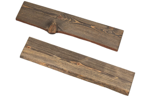 lot 414 image: PIPE DECOR 36 Sustainable Boulder Black Live Edge Wood Shelf
