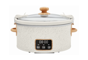 lot 430 image: The Pioneer Woman 6 Qt Digital Slow Cooker with Locking Lid, Linen Speckle