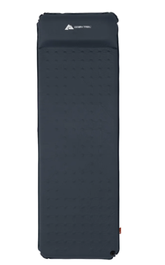 lot 431 image: Ozark Trail Self-Inflating Camp Pad with Pillow - Grey, Adult, 78 L x 25 W x 2 H
