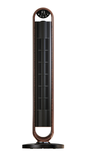lot 433 image: Better Homes & Gardens 40 5-Speed Oscillating Tower Fan with Remote Control, 3 Wind Modes, 12H Timer, Walnut & Black