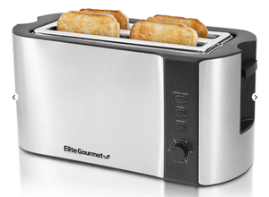 lot 454 image: Elite Gourmet 4 Slice Stainless Steel Long Toaster