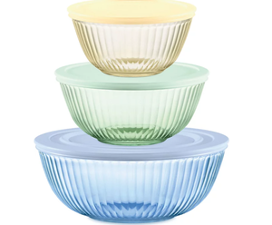 lot 459 image: Pyrex Colors Sculpted, Tinted Dreams 6-Pc Mixing Bowl Set