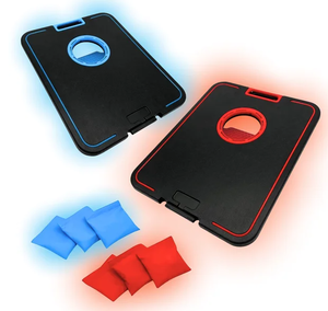 lot 240 image: LED Cornhole Board Set - Light Up Bean Bag Toss with 6 Bags