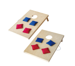lot 309 image: Cornhole Wooden, Stick & Slide, 10 Pieces, 2 Boards, 8 Bean Bags, Family Games, Ages 3 by MinnARK