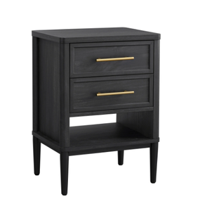 lot 310 image: Better Homes & Gardens Oaklee 2-Drawer Nightstand, Charcoal Finish