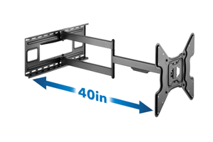lot 315 image: Mount-It Full Motion TV Wall Mount with Extra Long 40 Extension, Fits 32 to 70 Tvs, Capacity 110 lbs., Heavy Duty