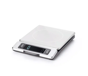 lot 335 image: OXO Good Grips 11-Pound Stainless Steel Food Scale with Pull-Out Display