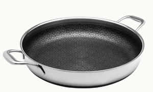 lot 67 image: Livwell DiamondClad 14-Inch. Hybrid Nonstick Stainless Steel Everything Pan Set w Tempered Glass Lid