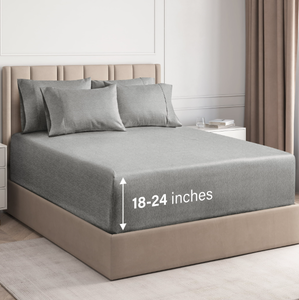 lot 266 image: 6PCS King Size CGK Linens Extra Deep Pocket Sheet Set