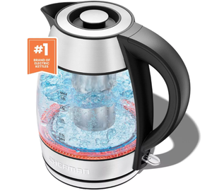 lot 397 image: Chefman 1.8L Rapid-Boil Kettle with Keep Warm and Tea Infuser - Stainless Steel Electric Water Boiler, 1500W