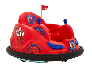 lot 92 image: 6V Marvel Spidey Bumper Car Ride on Toy, by Flybar