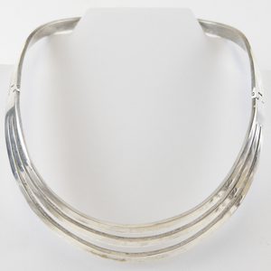 Solid Modernist Mexico Taxco T5-30 Sterling Silver Collar Necklace 68.14DWT!