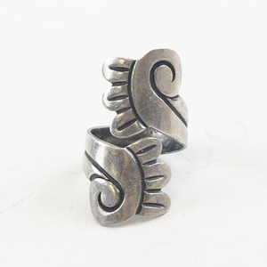 lot 51 image: A. Cazares Signed Sterling Silver 925 Wrap Ring. Size 6-7