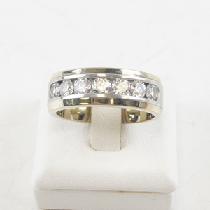 lot 58 image: ArtCarved Sterling Silver (Vermeil) Band Ring with Channel Set CZs