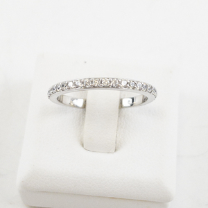 lot 65 image: Ladies Half-Eternity Cubic Zirconia Band. Size 7. Like New