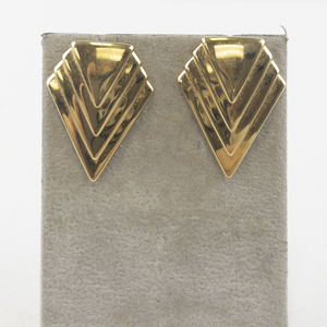 lot 89 image: Pair of Vintage Gold Tone Geometric Earrings