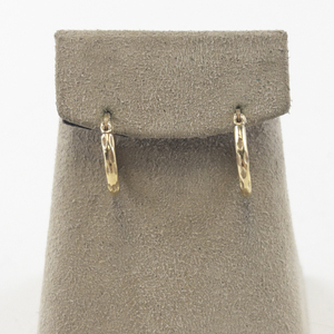 lot 97 image: Pair of Vermeil (Sterling Silver) Textured Hoop Earrings.