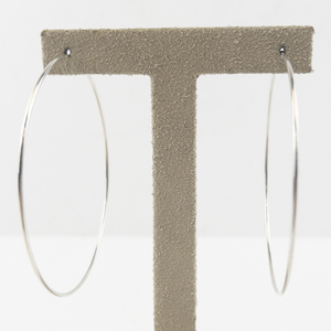 lot 106 image: Sunstone Sterling Silver Large Thin Hoop Earrings