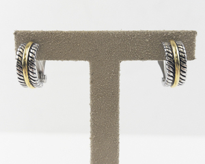 lot 109 image: Two-Tone Rope Clip-On Hoop Earrings