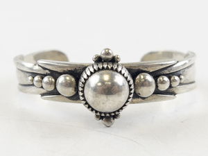 lot 115 image: David Dear Navajo Sterling Silver Cuff Bracelet with Raised Bead Design