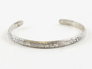 lot 119 image: Sterling Silver Engraved Childs Cuff Bracelet