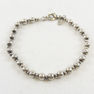 lot 133 image: Silver Tone Beaded Bracelet with Lobster Clasp