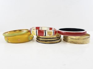 lot 142 image: Collection of 7 Assorted Bangle Bracelets in Mixed Colors and Styles