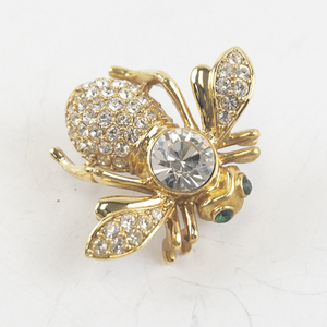 lot 151 image: Joan Rivers Gold-Tone Bee Brooch with Clear Crystals