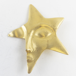 lot 155 image: Gold-Tone Star Face Brooch Pin