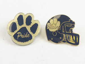 lot 176 image: Pair of Blaine Paw Pride and Football Helmet Lapel Pins