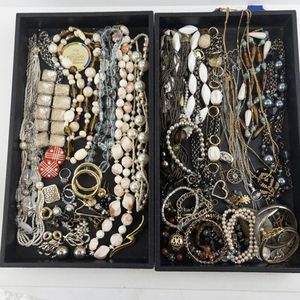 lot 190 image: Large Costume Jewelry Lot with Necklaces, Bracelets and Earrings