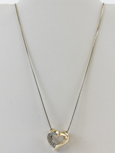 lot 201 image: Vermeil (Sterling Silver) Heart Pendant Necklace