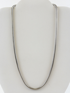 lot 202 image: 18 Sterling Silver Classic  Snake Chain Necklace