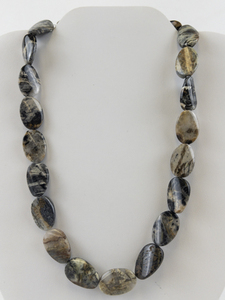 lot 241 image: Polished Stone Bead Necklace with Decorative Clasp