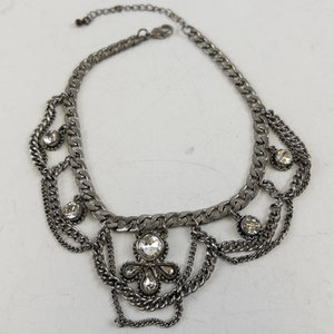 lot 249 image: Decorative Chain Anklet or Choker Necklace with Clear Stones