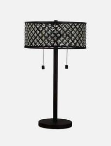 lot 60 image: Lot of 2 - Quoizel Juliana 24.375-in Silver Table Lamp with Metal Shade # LWS3237G1