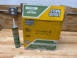 lot 185 image: Lot of 13 -  Liquid Nails 10 Oz Subfloor And Deck Construction Latex Adhesive