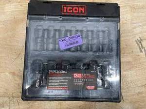 lot 234 image: ICON 12 in. Drive SAE Impact Swivel Socket Set, 14-Piece (08725140)
