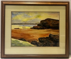 lot 21 image: Framed Vintage Watercolor Print