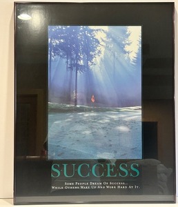 lot 22 image: Framed Motivational Poster - Success Theme with Certificate of Authenticity
