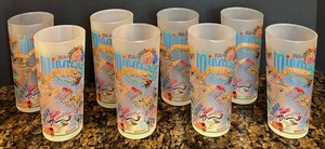 lot 103 image: Set of 8 Minnesota Themed Frosted Glass Tumblers by Catstudio