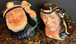 lot 105 image: Pair of Royal Doulton Character Toby Mugs  Jugs Old Salt & The Walrus and Carpenter